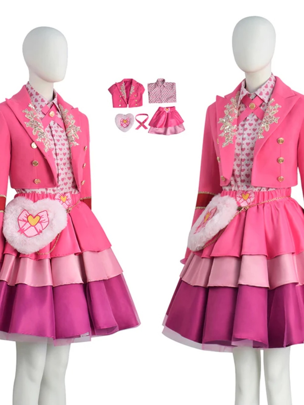 Disney Descendants Princess Pink dress Halloween Cosplay Costume XS